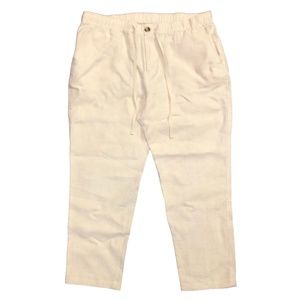 Lord & Taylor 100% Linen Pants, Elastic Drawstring Waist